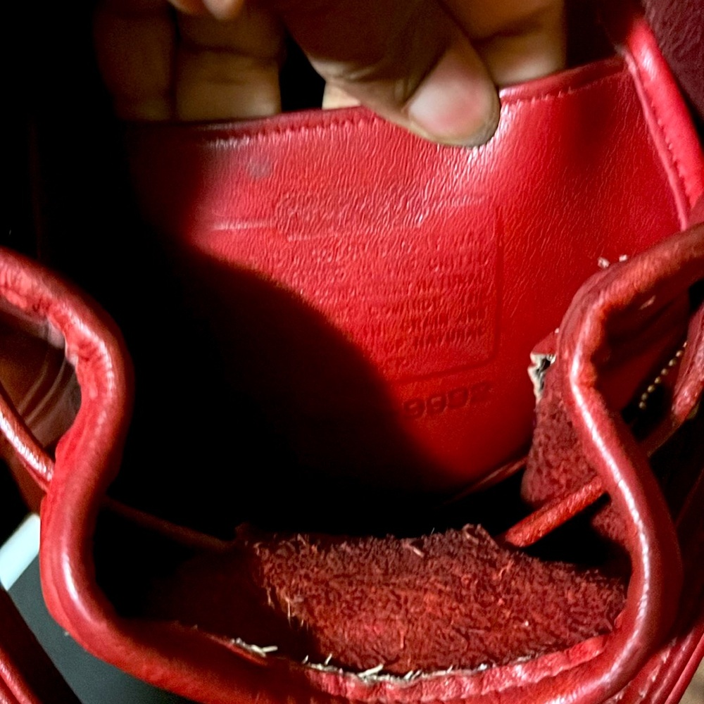 Coach Vintage Red Leather Backpack with matching corn purse, wallet. - Picture 6 of 6